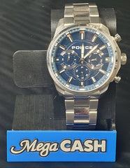 MENS - POLICE WATCH - JK22042 - SILVER STAINLESS STEEL BAND