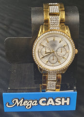 LADIES - ELITE - ANALGUE WATCH - 5088658 - GOLD STEEL BAND