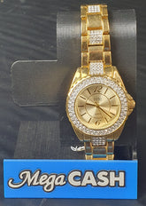 LADIES - ELITE - ANALOGUE WATCH - 5088666 - GOLD STEEL BAND