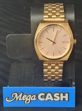 UNISEX - NIXON - ANALOGUE WATCH - MINIMAL - THE TIME TELLER - GOLD METAL BAND