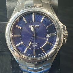 MENS - SEIKO - ANALOGUE WATCH - V157-OBLO - STEEL BAND
