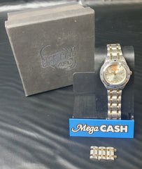 LADIES - AFL-Giants - ANALOGUE WATCH - GWS SILVER METAL BAND - IN BOX