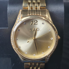 LADIES - JAG - ANALOGUE WATCH - J2707A - GOLD STEEL BAND - IN OWN BOX WITH LINKS AND BOOK