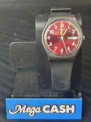 UNISEX - SWATCH - ANALOGUE WATCH - BLACK RUBBER BAND With CASE