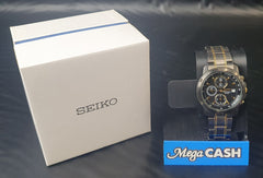 MENS - SIEKO - ANALOGUE WATCH - 7192-0BF0 - BLACK STAINLESS STEEL BAND