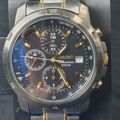 MENS - SIEKO - ANALOGUE WATCH - 7192-0BF0 - BLACK STAINLESS STEEL BAND