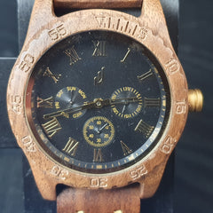 MENS - JENTA BAY - ANALOGUE WATCH - WOOD BAND - IN OWN BOX