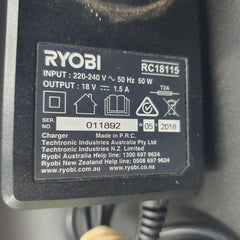 Ryobi One+ 18V Intelliport Tool Battery Charger - RC18115 - 1.5A Fast Charger