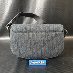 DIOR - Saddle Messenger Bag Black Dior Oblique Jacquard and Black Grained Calfskin