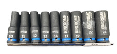 KINCROME - Deep Impact Socket 1/2" Drive - 10-24mm - 9 Piece Rail