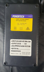 Powertech - MP3575 - Regulated Switchmode Power Supply 100-240VAC to 12VDC 7.5A with Cigarette Socket