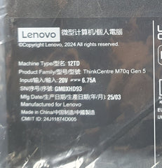 Lenovo ThinkCentre M70Q G5 Tiny PC - i5-14400T 16GB 512GB WIFI+BT W11 Pro