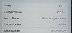 Apple - iPad (10th Gen) - 64GB - Wi-Fi Only - A2696 | MPQ03X/A