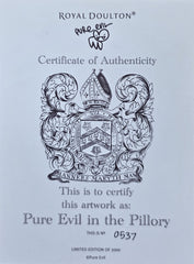 Royal Doulton - Collectors Plate With Authenticity - Pure Evil In The Pillory - 0537/2000
