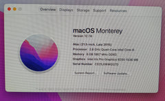 APPLE - iMac (21.5", Late 2015) - i5@2.8GHz - 8/1000GB - Monterey 12.7.6