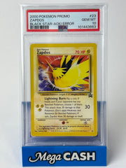 2000 Pokemon Zapdos Black Star Promo Aoki Error 23 - PSA 10