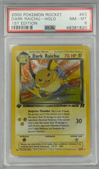 Pokemon PSA 8 Dark Raichu 83/82 Holo 1st Edition Team Rocket