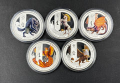 Mythical Creatures - Silver Proof - 5 Coin Set - 2013-2014
