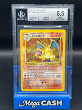 BGS 8.5 Charizard 4/130 Base Set 2 Unlimited With Swirl
