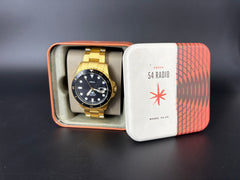 FOSSIL GOLD DIVERS QUARTZ WATCH FS6035 100M/330 FT WATER RESISTANT - LUMINOUS - WITH DATE DISPLAY -22MM