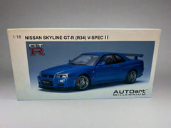 AUTOart MILLENNIUM NISSAN SKYLINE GT-R (R34) V-SPEC II MODEL CAR 1:18 SCALE