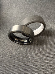 The Ridge - Men’s Royal Black Tungsten Beveled Ring - US Size 11