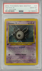Pokemon PSA 10 Unown W 29/105 1st Edition Neo Destiny