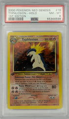 Pokemon PSA 8 Typhlosion 18/11 1st Edition Holo Neo Genesis