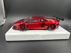 AUTOART DIECAST LIBERTY WALK LAMBORGHINI AVENTADOR 1/18 SCALE MODEL CAR - DAMAGED MIRRORS WITH SLIGHT SCRATCHES