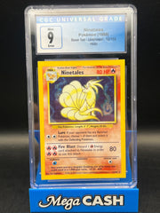 CGC 9 Ninetails Holo 12/102 Straight Cut Error Base Set