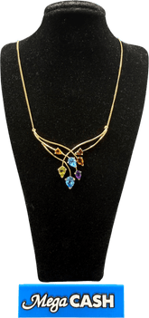 9ct Coloured Stones Necklace 6.3gms - Mega Cash Sydney