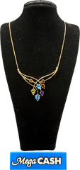 9ct Coloured Stones Necklace 6.3gms - Mega Cash Sydney