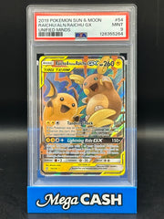 PSA 9 Raichu & Alolan Raichu GX - Unified Minds - 54/236