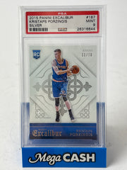 2015 Panini Excalibur Kristaps Porzingis Silver #187 - PSA 9