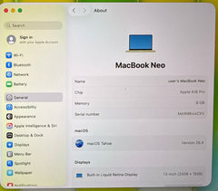 APPLE - MacBook Neo - A18 Pro - 8/256GB - A3404|MHFD4X/A