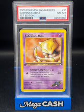 PSA 8 Sabrina’s Abra 91/132 1ST Edition Gym Hero’s