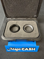 The Ridge - Men’s Royal Black Tungsten Beveled Ring - US Size 11