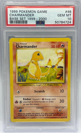 Pokémon - Charmander 46/102 Base Set Unlimited 4TH Print PSA 10