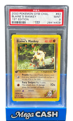 Pokémon - PSA 9 1ST Edition Blaine’s Mankey 63/132 Gym Challenge