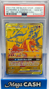 Pokémon - PSA 10 Reshiram & Charizard Gx SM247