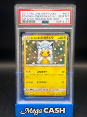 PSA 10 Pikachu Wearing Alolan Vulpix Poncho 037/SM-P