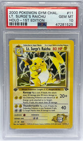 Pokémon - LT. Surge’s Raichu 11/132 1ST Edition Gym Challenge PSA 10