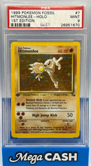 Pokémon - PSA 9 1ST Edition Hitmonlee 7/62 Fossil Holo