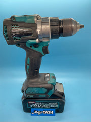 Makita - 18V XGT 1/2” Brushless Hammer Drill Driver Tool - With Makita XGT 40V Li-ion 4.0Ah MAX Battery - HP001G