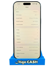 Apple Iphone 17 Pro Max 256GB - Deep Blue - Unlocked - MFYP4X/A