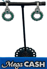 18CT EMERALD & DIAMOND EARRINGS