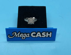 Ladies 9ct With Diamonds Solid Gold Ring Size J/ 09-49