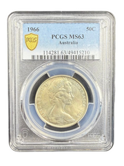 1966 Round 50C PCGS MS63 Graded Coin