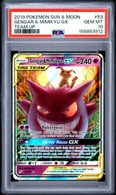 Pokémon - PSA 10 Gengar & Mimikyu Gx 53/181 Team Up