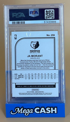 2019 Panini NBA Hoops Ja Morant Rookie Card #259 Graded PSA 10 Gem Mint